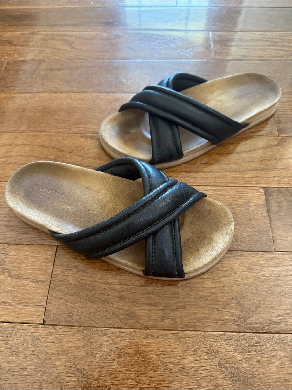 Reformation Ariana Puffy Strap Slide Sandal